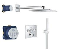 GROHE SmartControl 310 Système de douche encastré avec triple mitigeur Batterie, chromé