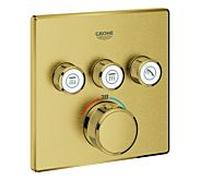 Grohe Smartcontrol garniture 29126GN0 cool sunrise brossé, carré, thermostat dissimulé, 3 vannes d'arrêt