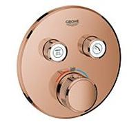 Grohe Smartcontrol jeu de finition 29119DA0 coucher de soleil chaud, rond, thermostat dissimulé, 2 vannes d'arrêt