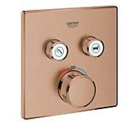 GROHE Mitigeur bain/douche encastré SmartControl 29124DL0 thermostatique 2 vannes Warm Sunset brossé