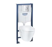 Grohe Solido - Bâti-support, cuvette Serel, abattant softclose, plaque de déclenchement Start, chrome/blanc 39583000