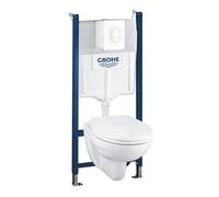GROHE Solido Bau Pack WC - réservoir encastré - abattant à fermeture douce - plaque de déclenchement blanche - brillant blanc 39117000