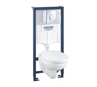 Grohe Solido - Ensemble pour WC suspendu + cuvette et abattant softclose, Plaque de déclenchement Skate Air, chrome 39192000