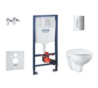 Grohe Solido - Set d’installation murale, toilettes et siège Bau Ceramic, softclose, bouton Even, chrome SANI15BB1100