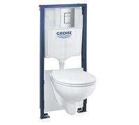 Grohe Solido - Set de bâti-support, cuvette Bau Ceramic et abattant softclose, plaque de déclenchement Skate Cosmopolitan, chrome 39586000
