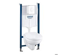 Grohe Solido Set de bâti-support, cuvette Bau Ceramic et abattant softclose, plaque de déclenchement Skate Air, blanc alpin 39116000
