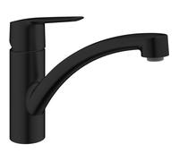 GROHE Start Mitigeur Monocommande Evier, Robinet de Cuisine, Bec Bas, Rotation 140°, Mousseur avec Fente, Noir Mat, 324412432
