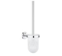 GROHE Start Cosmopolitan, ensemble brosse WC adhésif, sans perçage | Brosse avec support, montage mural, à coller ou à percer, vis et chevilles incluses, sans colle (chrome, 41169000)
