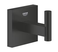GROHE Start Cube Barre Patère Murale, Fixations Cachées, Métal, A Coller QuickGlue ou à Visser, Noir Mat, 409612430