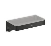 GROHE Start Cube Panier de Douche, A coller QuickGlue ou à visser, Métal/Matériau Synthétique, Noir Mat, 411072430