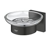 Grohe QuickFix Start Cube - Porte-savon avec support, verre/noir mat 410962430