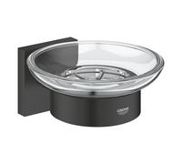 Grohe - Start Cube porte savon en verre avec support mural, noir mat (G410962430)