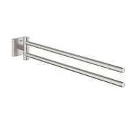 Grohe QuickFix Start Cube - Porte-serviettes double, longueur 44 cm, supersteel 40976DC0