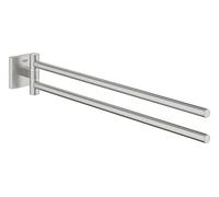 GROHE Porte-serviettes Start Cube QuickFix 40976DC0 – double, 2 bras pivotants, 44 cm, Supersteel