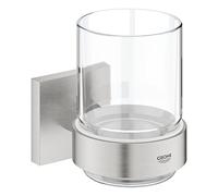 GROHE Verre porte-brosses Start Cube 41097DC0 Cristal Support Supersteel Fixations cachées