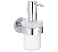 GROHE Start Distributeur de Savon avec Support pour Salle de Bain, Fixations Cachées, A Coller avec GROHE QuickGlue ou à Visser, Chromé, 41195000