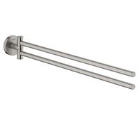 GROHE Start Double Barre Porte-Serviettes pour Salle de Bain, 439 mm, Fixations Cachées avec Vis Incluses, Métal, Supersteel, 41183DC0