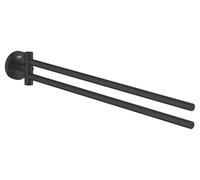 GROHE Start Double Barre Porte-Serviettes pour Salle de Bain, 439 mm, Fixations Cachées avec Vis Incluses, Bras Pivotants, Métal, Noir Mat, 411832430