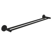 GROHE Porte-serviettes double QuickFix Start 412032430 – 654 mm, noir mat