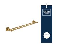 GROHE Start Double Porte-Serviettes, (Métal, Fixation Murale Cachée, Vis et Chevilles Incluses, Installation Facile, 654 mm), Gold Brossé Cool Sunrise, 41203GN0