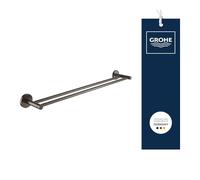 GROHE Start Double Porte-Serviettes, (Métal, Fixation Murale Cachée, Vis et Chevilles Incluses, Installation Facile, 654 mm), Anthracite Brossé Hard Graphite, 41203AL0