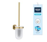 GROHE Start Ensemble Brosse WC avec Support Mural - Métal et Verre, Fixation Murale Cachée, Vis et Chevilles Incluses, Hauteur 398 mm, Gold Brossé Cool Sunrise, 41185GN0