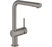 GROHE Start, mitigeur évier, douchette extractible 2 jets, haute pression | Robinet de cuisine orientable à 360°, limitation de quantité variable, montage facile d'évier (anthracite, 30274AL0)