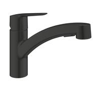 GROHE Mitigeur de cuisine Start – Noir mat, mousseur extractible, inverseur 2 jets