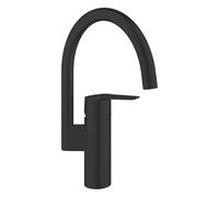 Grohe Start Mitigeur monocommandé pour évier, bec haut, portée 210mm, 304692430, Couleur: Noir mat