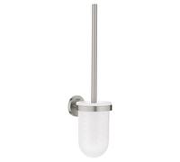 GROHE Start Porte-Balai de WC, Fixations Cachées, Montage Mural Apparent, Verre/Métal, A Coller avec GROHE QuickGlue ou à Visser, Supersteel, 41185DC0