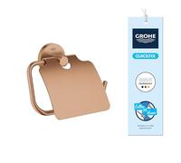GROHE Start Porte-Papier Toilette avec Couvercle - Métal, Fixation Murale Cachée, Vis et Chevilles Incluses, 167 x 119 mm, Bronze Brossé Warm Sunset, 41179DL0
