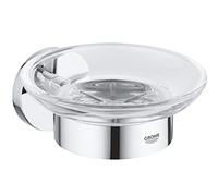 GROHE Start Porte Savon avec Support pour Salle de Bain, Fixations Cachées, A Coller avec GROHE QuickGlue ou à Visser, Chromé, 41193000