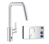 Grohe QuickFix Start - Mitigeur d’évier avec douchette extractible, alimentation par pile, chrome 1012430000