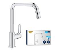 GROHE Start QuickFix Mitigeur Monocommande Robinet pour Evier de Cuisine (Bec en U Haut 310 mm, Cartouche Céramique 28 mm, Zone de rotation 150°, Facile à installer), Chrome, 1012420000