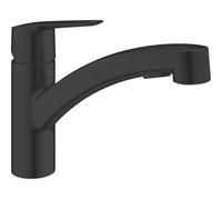 GROHE Start Robinet de Cuisine, Mitigeur Monocommande Evier, Douchette Extractible 2 jets (Jet Laminaire et Pluie), Installation Facile, Noir Mat, 303072431
