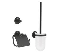 Grohe QuickFix Start - Set d'accessoires de toilette 3 en 1, noir mat 412042430
