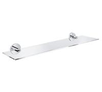 GROHE Start Tablette en Verre, Etagère de Salle de Bain, Fixations Cachées, 53 cm, A coller avec GROHE QuickGlue ou à visser, Chromé, 41202000