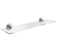 GROHE Start Tablette en Verre, Etagère de Salle de Bain, Fixations Cachées, 53 cm, A coller avec GROHE QuickGlue ou à visser, Supersteel, 41202DC0
