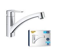 GROHE Mitigeur d'évier StartEco 31685000 – Monocommandé, bec bas pivotant, chromé