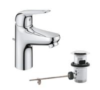 Grohe Swift - Mitigeur de lavabo, avec bonde, démarrage à froid, chrome 24322001