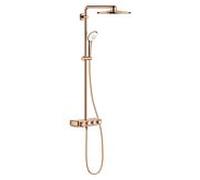 Grohe système de douche 26507DA0 coucher de soleil chaud, avec thermostat AP, bras de douche pivotant de 45 cm