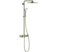 Grohe système de douche 26507EN0 nickel brossé, avec thermostat en pivotante , bras de douche pivotante