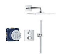Grohe Système de douche thermostatique Precision 34881000 à encastrer avec Vitalio Rain Mono 310 Cube , chromé