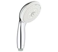 GROHE Tempesta Classic, pomme de douche 3 jets, jet homogène | Jets Massage, Rain et Rain O², anneau silicone ShockProof, système anticalcaire à buses anticalcaire (chrome, 28261002)