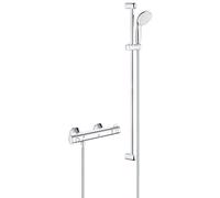 GROHE Thermostatique de douche Grohtherm 800 avec ensemble de barre de douche New Tempesta, raccords standards 1/2", chromé, 34566001 (Import Allemagne)