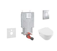 Grohe Uniset - Bâti-support pour WC suspendu + cuvette et siège Villeroy & Boch 38643SET-KB
