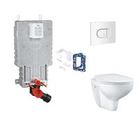 Grohe Uniset - Set bâti-support, cuvette, abattant SoftClose et plaque de déclenchement Arena Cosmopolitan et kit pour insertion de tablette, blanc alpin SANI15BB3119