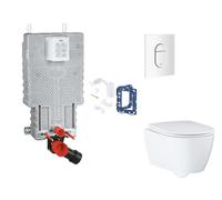 Grohe Uniset - Set bâti-support, cuvette, abattant SoftClose et plaque de déclenchement Arena Cosmopolitan et kit pour insertion de tablette, blanc alpin SANI15BB3127