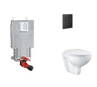 Grohe Uniset - Set bâti-support, cuvette, abattant SoftClose et plaque de déclenchement Even, phantom black SANI15BB5101
