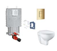 Grohe Uniset - Set bâti-support, cuvette, abattant SoftClose et plaque de déclenchement Skate Cosmopolitan et kit pour insertion de tablette, Cool Sunrise SANI15BB4122